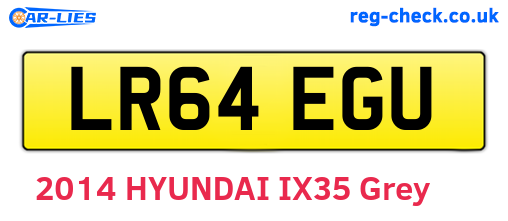 LR64EGU are the vehicle registration plates.