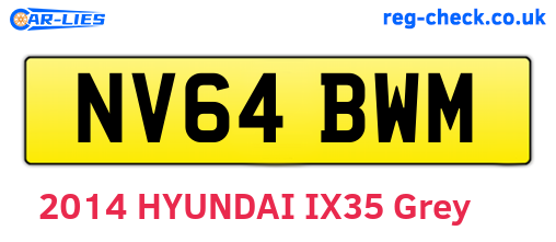NV64BWM are the vehicle registration plates.