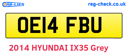 OE14FBU are the vehicle registration plates.