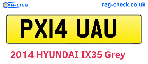 PX14UAU are the vehicle registration plates.