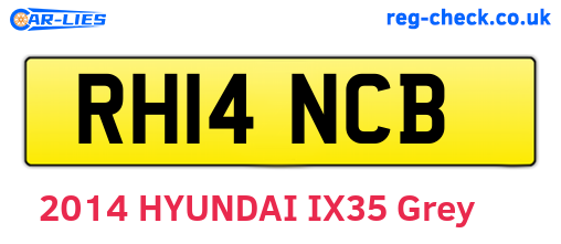 RH14NCB are the vehicle registration plates.