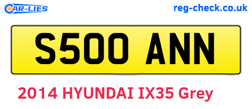 S500ANN are the vehicle registration plates.