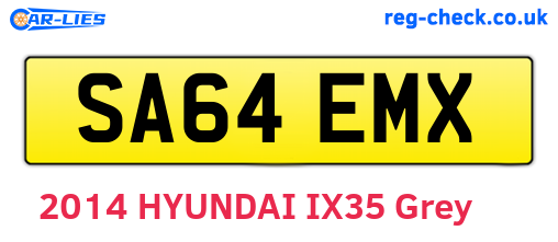 SA64EMX are the vehicle registration plates.