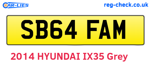 SB64FAM are the vehicle registration plates.