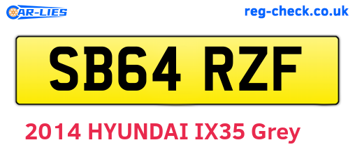 SB64RZF are the vehicle registration plates.
