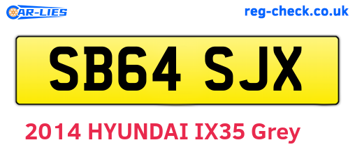 SB64SJX are the vehicle registration plates.