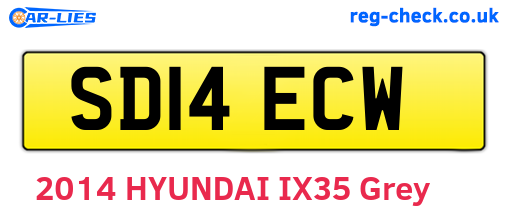 SD14ECW are the vehicle registration plates.