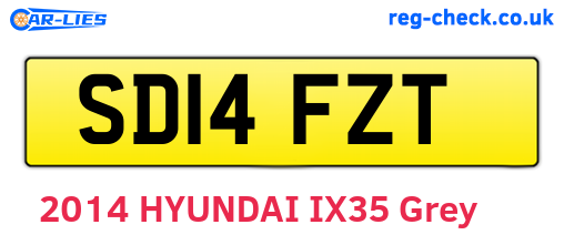 SD14FZT are the vehicle registration plates.