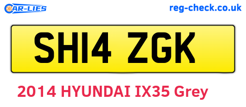 SH14ZGK are the vehicle registration plates.
