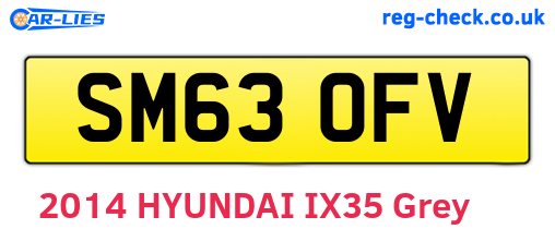 SM63OFV are the vehicle registration plates.