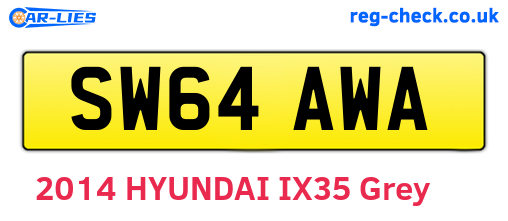 SW64AWA are the vehicle registration plates.