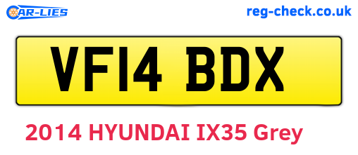 VF14BDX are the vehicle registration plates.