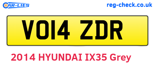 VO14ZDR are the vehicle registration plates.