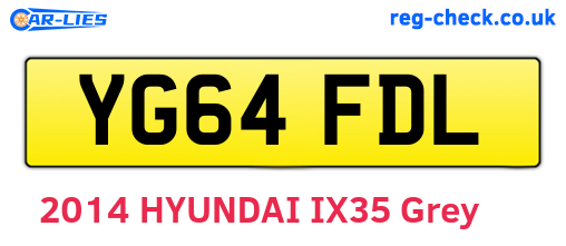 YG64FDL are the vehicle registration plates.