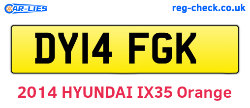 DY14FGK are the vehicle registration plates.