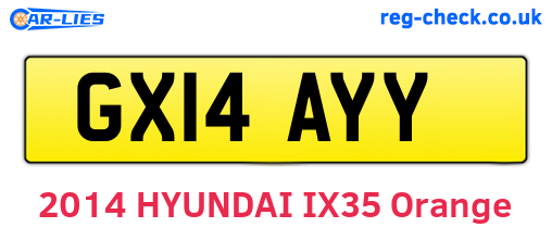 GX14AYY are the vehicle registration plates.