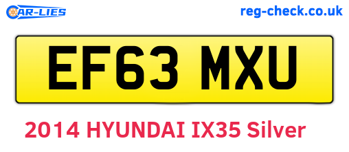 EF63MXU are the vehicle registration plates.