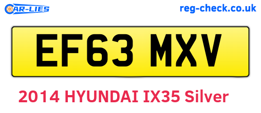 EF63MXV are the vehicle registration plates.
