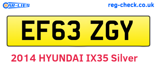 EF63ZGY are the vehicle registration plates.