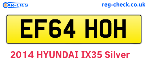 EF64HOH are the vehicle registration plates.