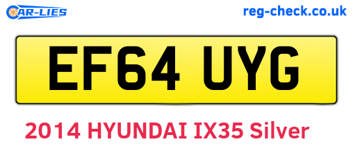 EF64UYG are the vehicle registration plates.