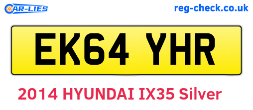 EK64YHR are the vehicle registration plates.