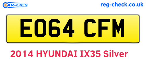 EO64CFM are the vehicle registration plates.