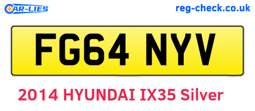 FG64NYV are the vehicle registration plates.