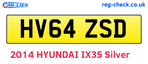 HV64ZSD are the vehicle registration plates.