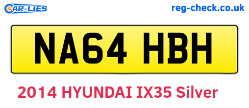 NA64HBH are the vehicle registration plates.