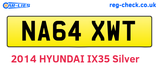 NA64XWT are the vehicle registration plates.