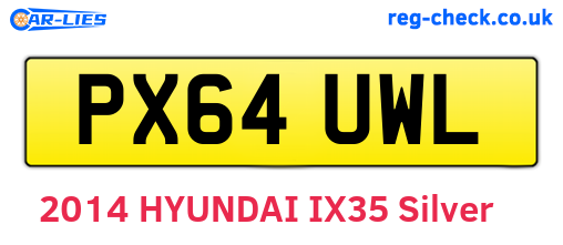 PX64UWL are the vehicle registration plates.