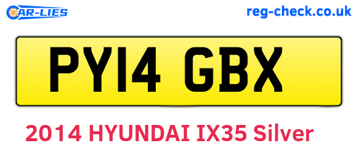 PY14GBX are the vehicle registration plates.