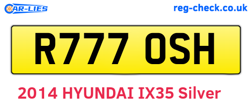 R777OSH are the vehicle registration plates.