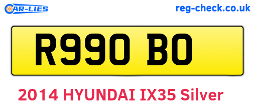 R99OBO are the vehicle registration plates.