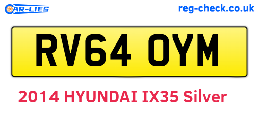 RV64OYM are the vehicle registration plates.
