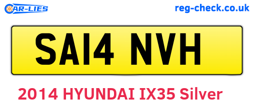 SA14NVH are the vehicle registration plates.
