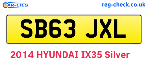 SB63JXL are the vehicle registration plates.