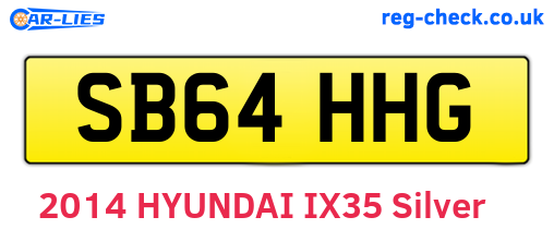 SB64HHG are the vehicle registration plates.