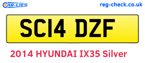 SC14DZF are the vehicle registration plates.