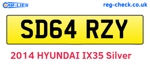 SD64RZY are the vehicle registration plates.