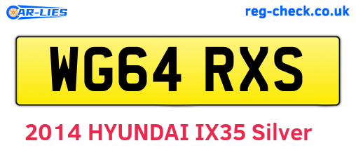 WG64RXS are the vehicle registration plates.