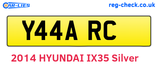Y44ARC are the vehicle registration plates.