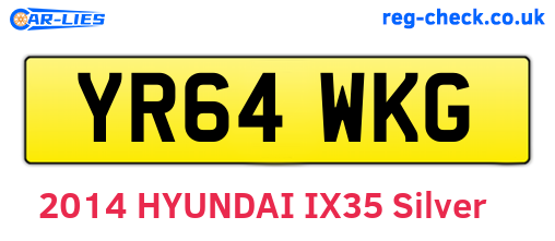 YR64WKG are the vehicle registration plates.
