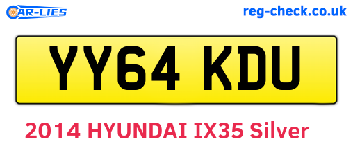 YY64KDU are the vehicle registration plates.