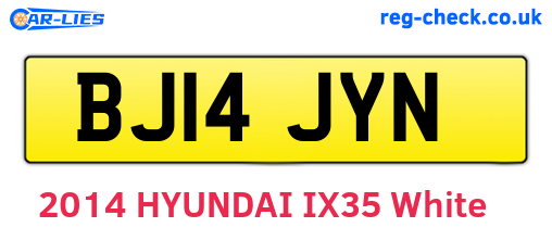 BJ14JYN are the vehicle registration plates.
