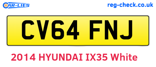 CV64FNJ are the vehicle registration plates.