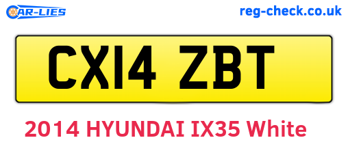 CX14ZBT are the vehicle registration plates.
