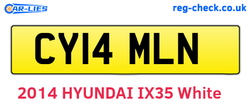 CY14MLN are the vehicle registration plates.