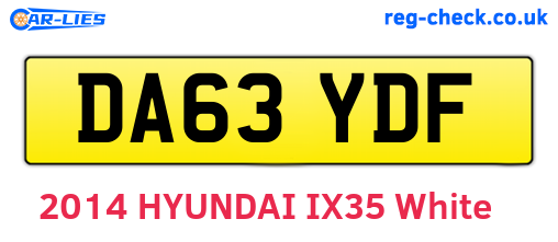 DA63YDF are the vehicle registration plates.